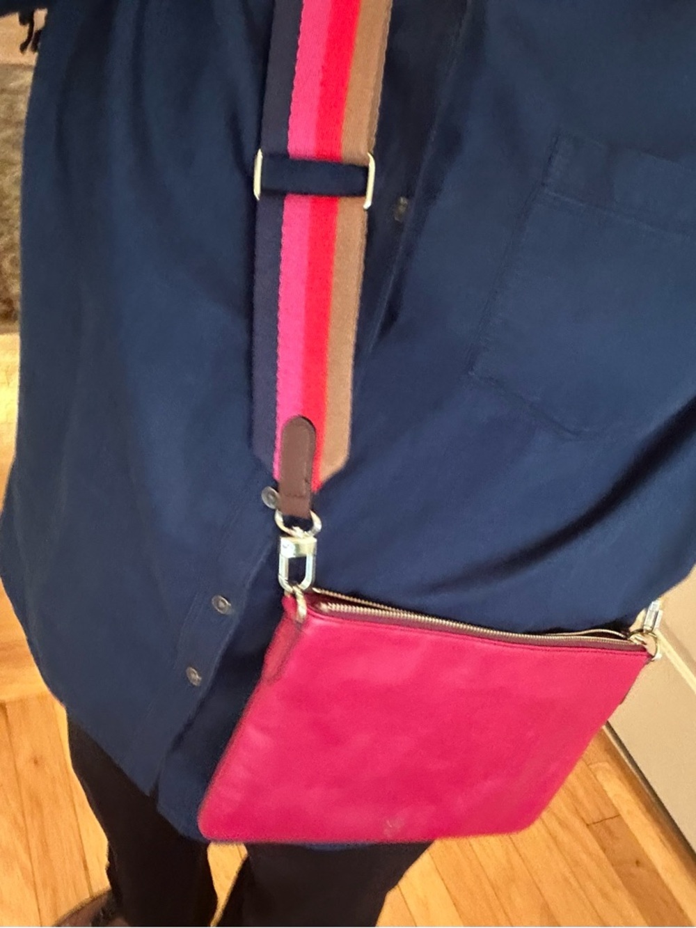 Fossil Sydney Top Zip Leather Crossbody in Orchid - Picture 10 of 10